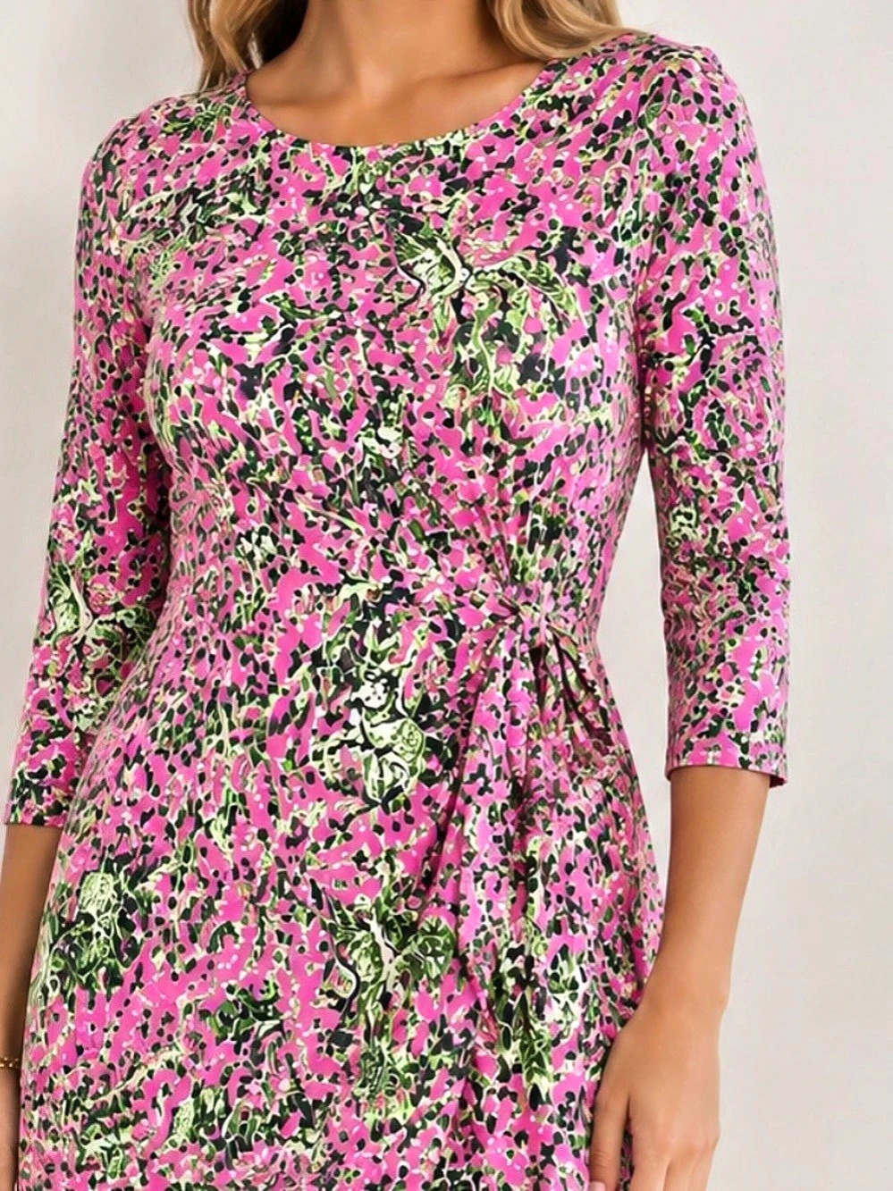 Lilly Pulitzer Delsie Floral Pink & Green Mini Dress Like New